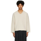 Homme Plisse Issey Miyake Off-White Rustic V-Neck Sweater