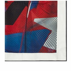 Y-3 Men's All Over Print Scarf in Semi Solar Red/Blue Rush