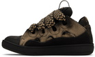 Lanvin Black & Brown Curb Washed Denim Sneakers