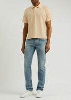 Saint Laurent Logo-embroidered Piqué Cotton-blend Polo Shirt Yellow