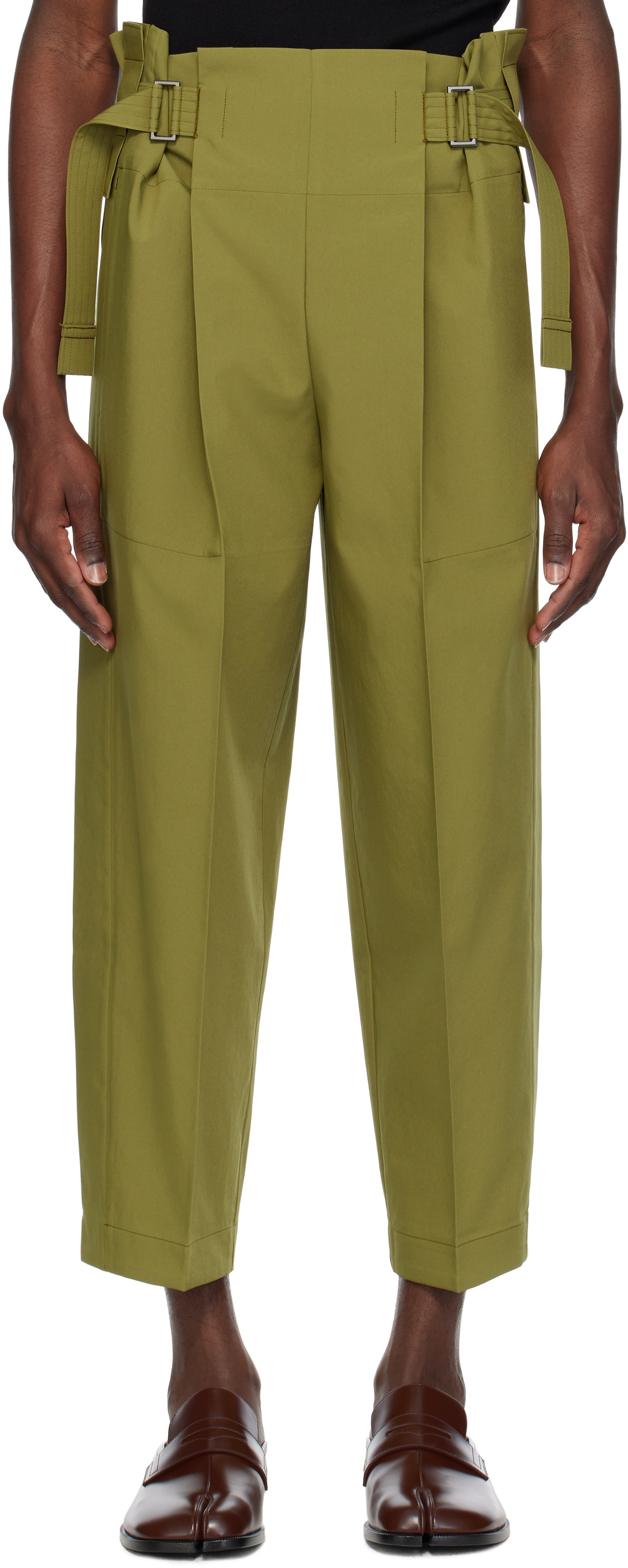 132 5. ISSEY MIYAKE Khaki Flat Tuck Trousers