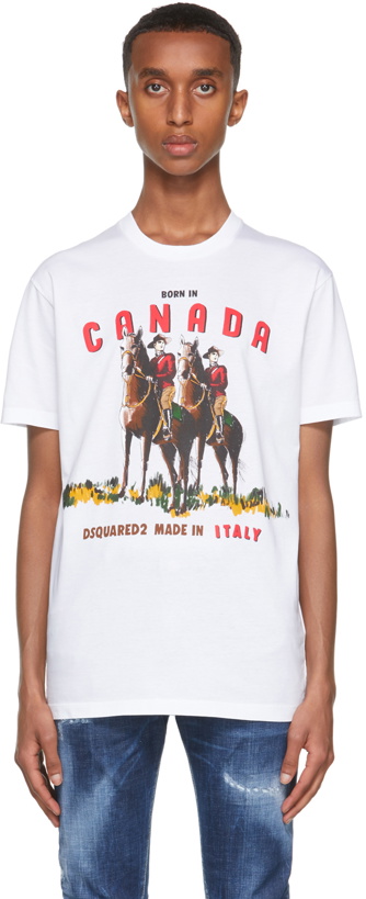 Photo: Dsquared2 White Cotton 'Canada' Cool T-Shirt