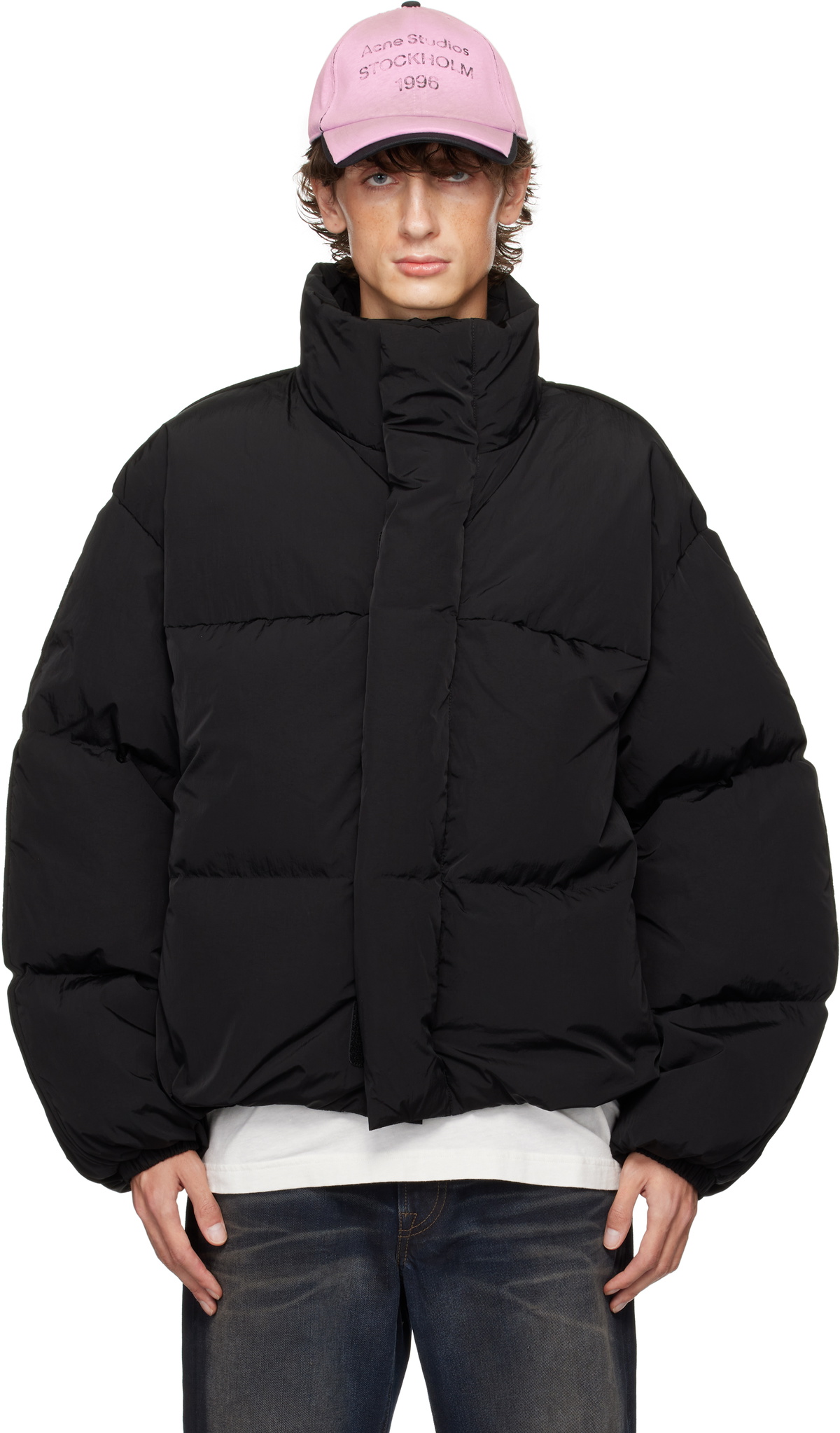 Acne Studios｜DOWN JACKETS (A90609 900) Acne Studios - Oksa Shiny Coated Puffer Jacket in Black