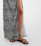 Bananhot Louise zebra-print one-shoulder maxi dress