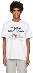 Casablanca White Racing Shell T-Shirt