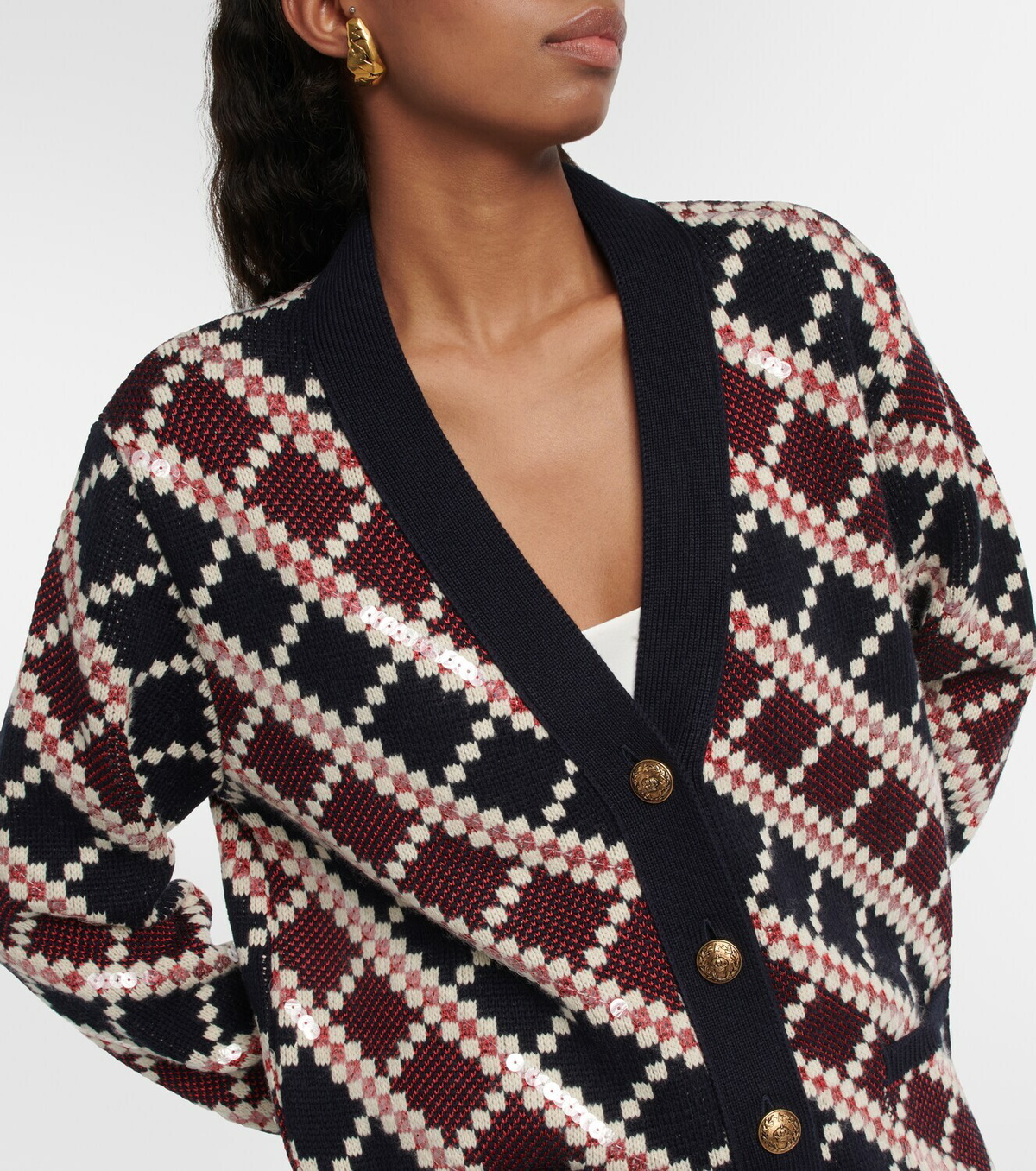 Golden Goose - Checked cotton and wool-blend cardigan