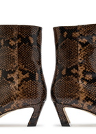 Stuart Weitzman Stassi 50 Snake-effect Leather Ankle Boots Beige