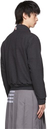 Thom Browne Grey Wool 4-Bar Bomber Jacket