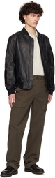 Belstaff Black Marker Leather Bomber Jacket