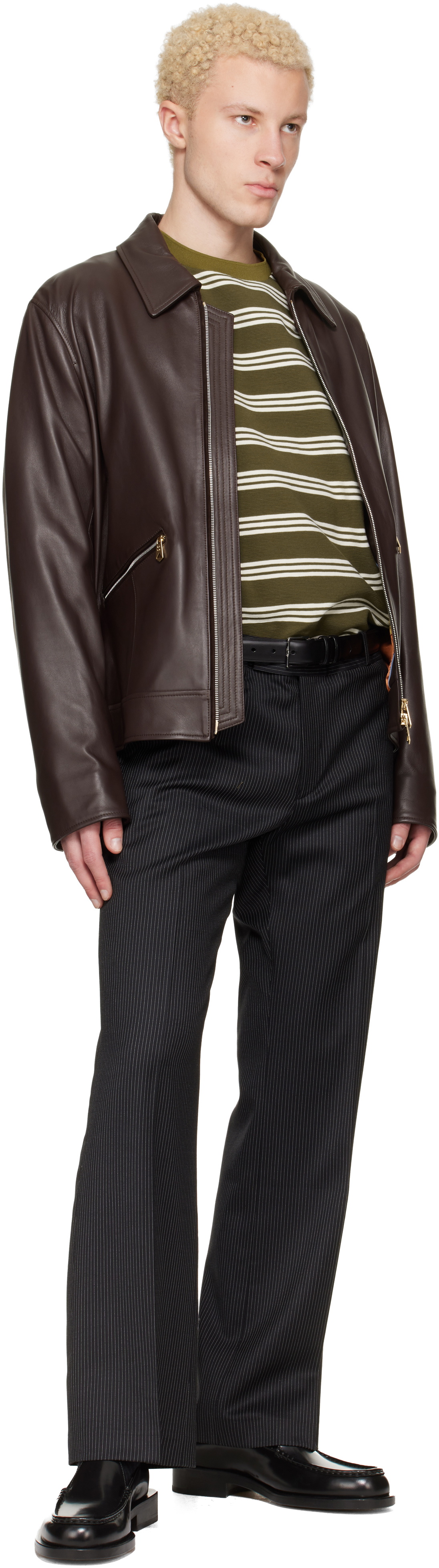 Paul Smith Black Leather Double Keeper Classic Suit Belt