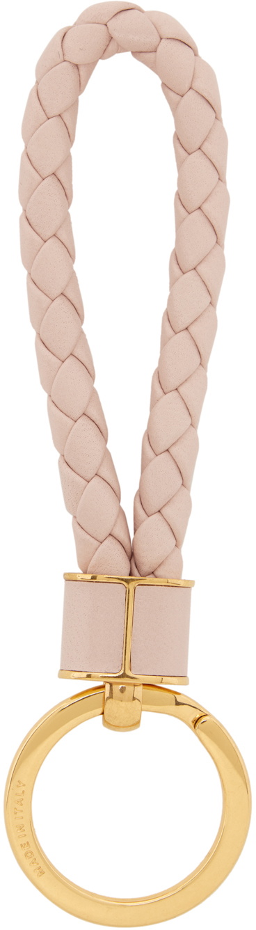Bottega Veneta Pink Intreccio Key Ring