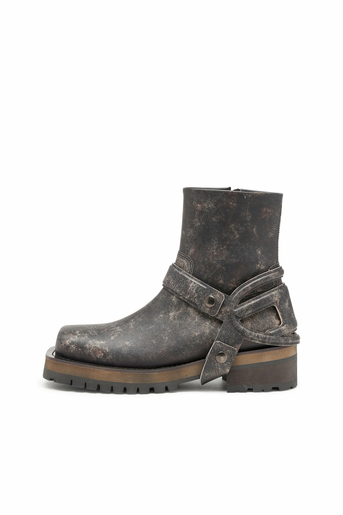 Diesel D-Texan-Harness boots in distressed leather - Boots Mens in