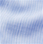 Brunello Cucinelli - Grandad-Collar Striped Linen Shirt - Blue