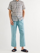 MASSIMO ALBA - Key West Linen Drawstring Trousers - Blue