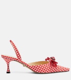 Mach & Mach Double Bow gingham slingback pumps