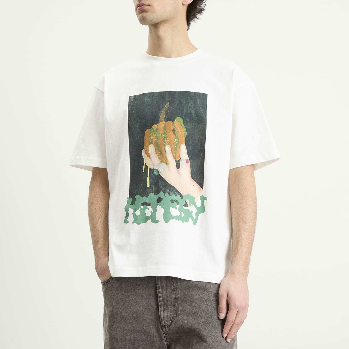 Heresy Men's Squash T-Shirt in Ecru