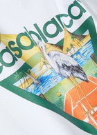 Casablanca Tennis Club Printed Cotton T-shirt White