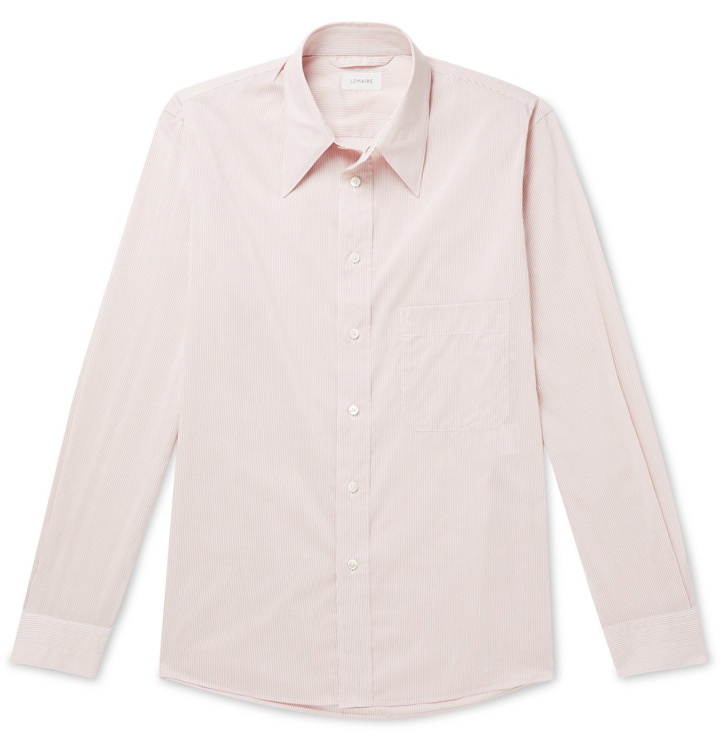 Photo: Lemaire - Striped Cotton and Silk-Blend Shirt - Neutrals