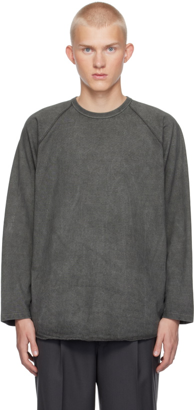 Photo: YLÈVE Gray Open End Cotton Pigment Dye Baseball T-shirt