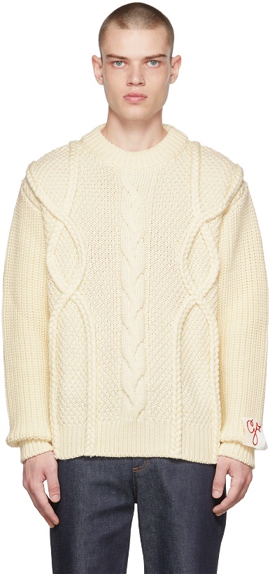 Photo: Golden Goose Off-White Cable Knit Sweater
