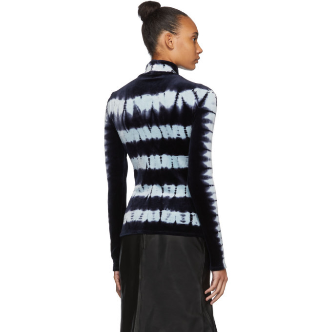 Proenza Schouler Blue Tie Dye Velvet Turtleneck Proenza Schouler