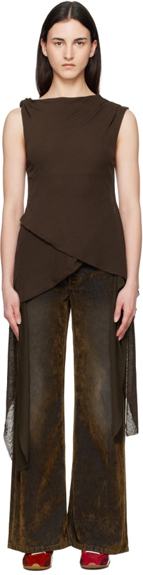 Photo: GANNI Brown Marl Mesh Top