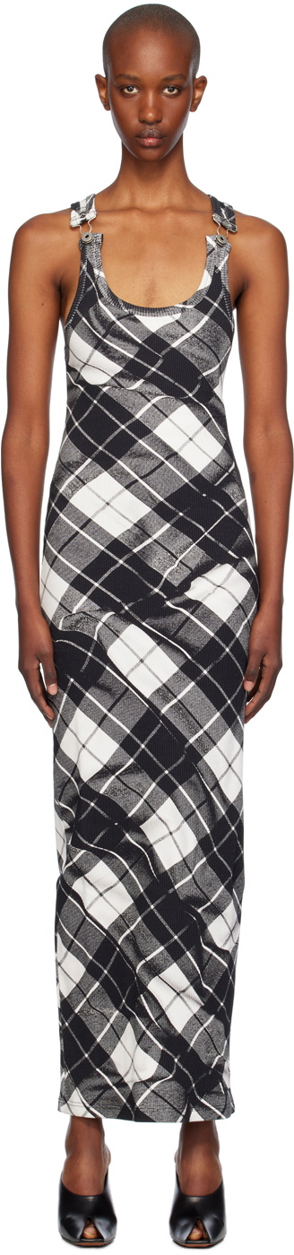 Jean Paul Gaultier Black & White Tartan Maxi Dress Jean Paul Gaultier