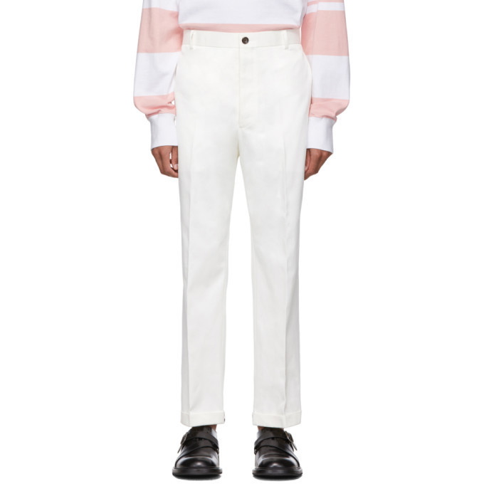 Photo: Thom Browne White Twill Chino Trousers