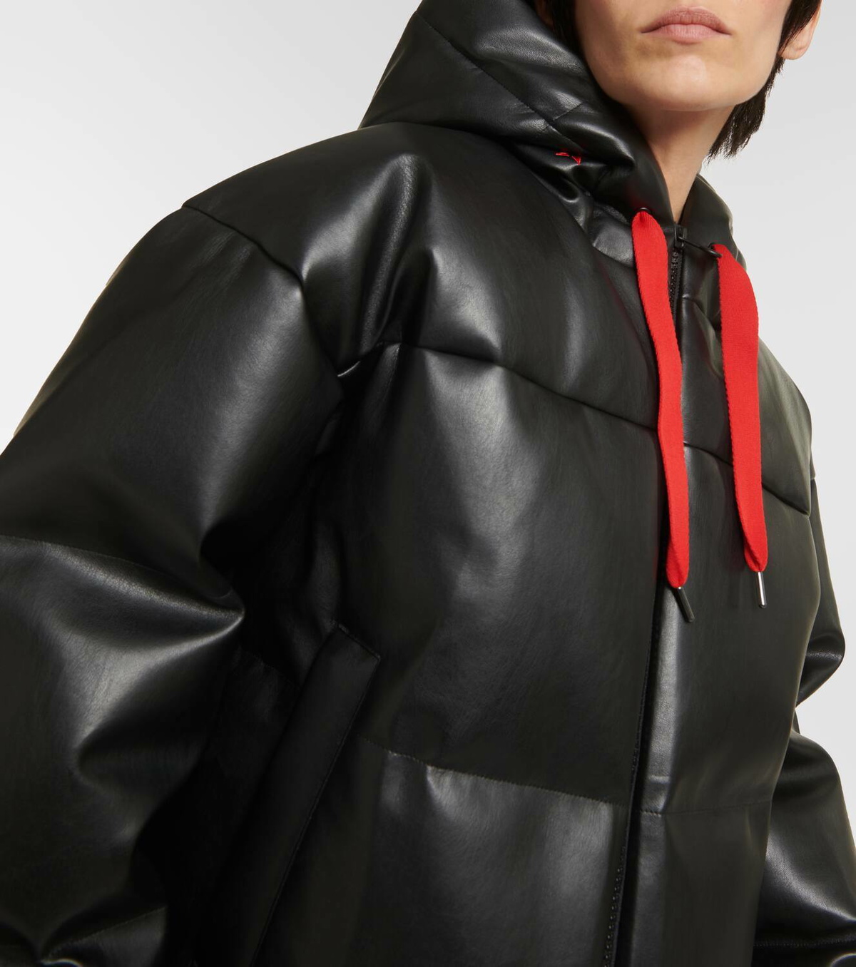 FAUX LEATHER DOWN JACKET / YEL