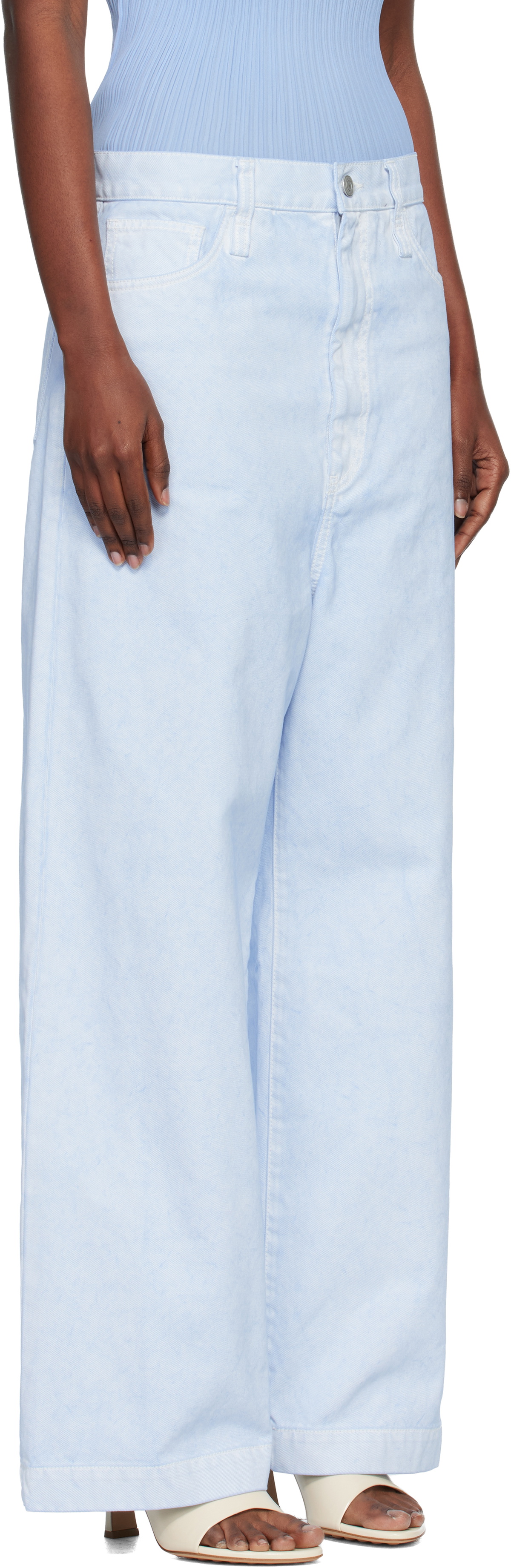 ISSEY MIYAKE Blue Sculptural Jeans