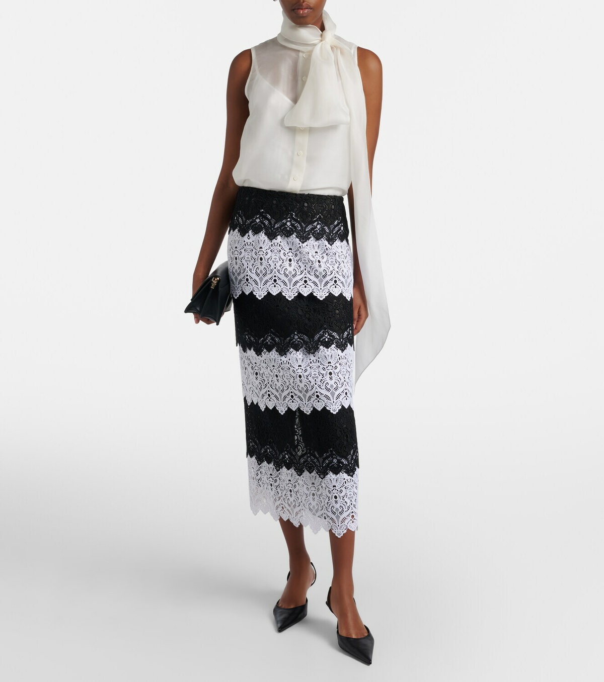 Carolina Herrera Lace midi skirt