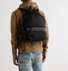 SAINT LAURENT - Leather-Trimmed Canvas Backpack - Black