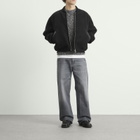 Studio Nicholson Men's Shearling Leather Bomber Jacket in Black