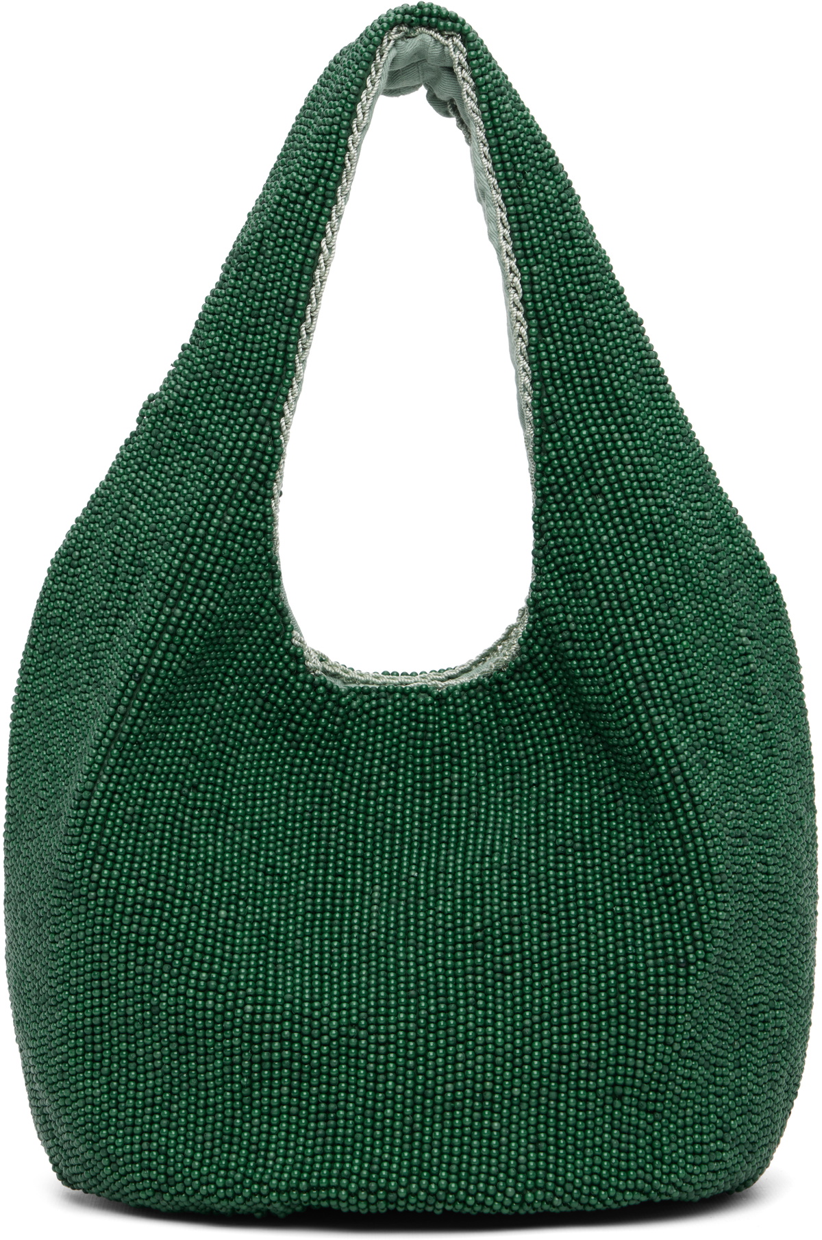 JW Anderson Green Mini Beaded Shopper Tote