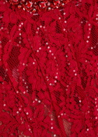 Self-portrait Embellished Lace Midi Dress Red