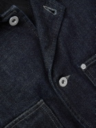 Jil Sander - Oversized Wool Felt-Trimmed Denim Jacket - Blue