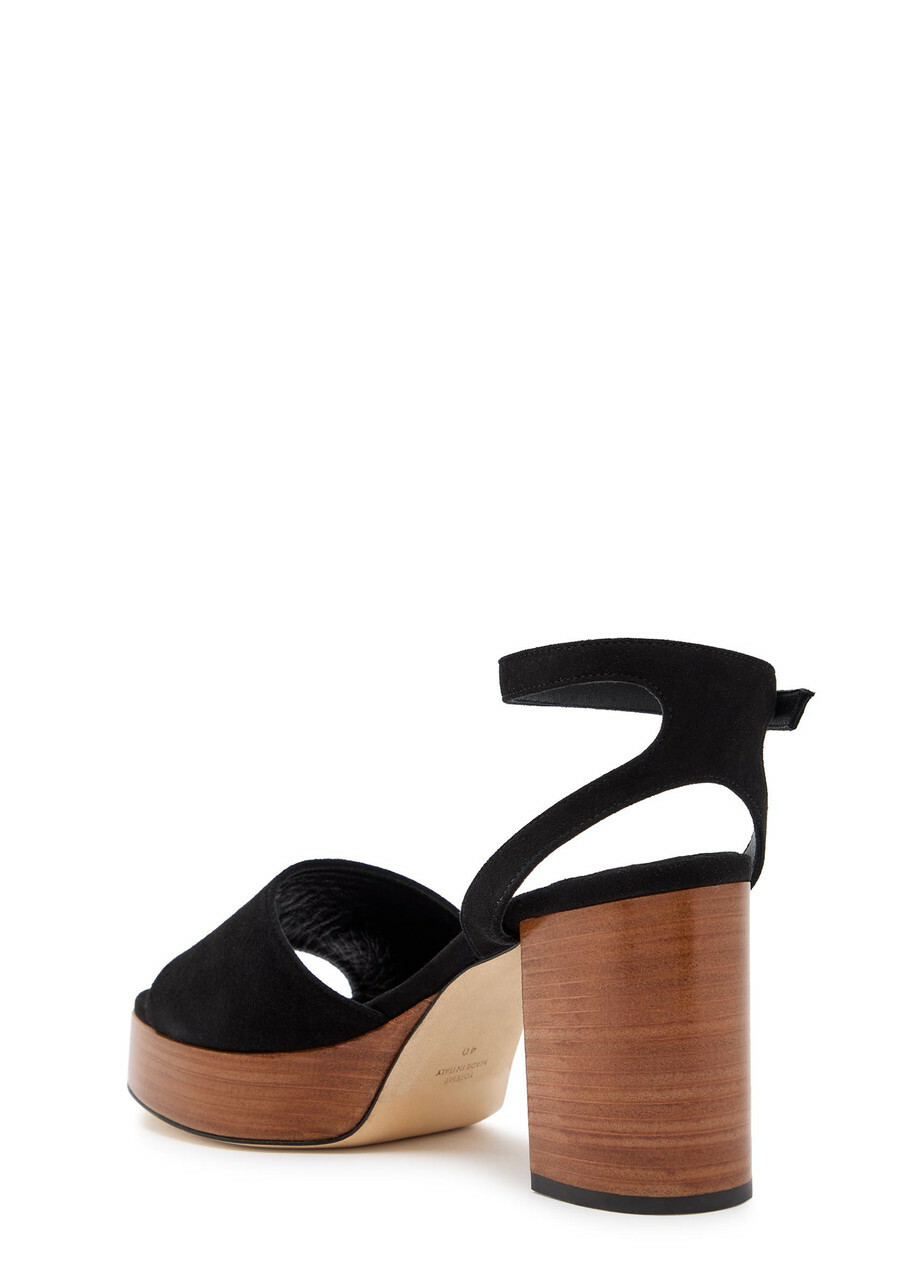 Toteme 90 Suede Platform Sandals Black Other
