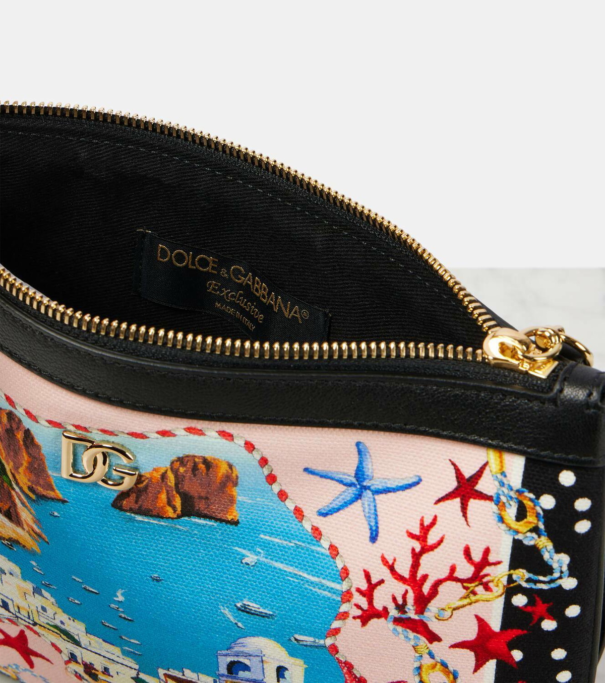 Dolce&Gabbana Capri printed canvas pouch