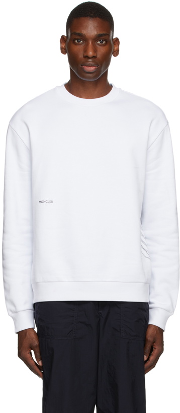 Photo: Moncler White & Grey Graphic Crewneck Sweatshirt