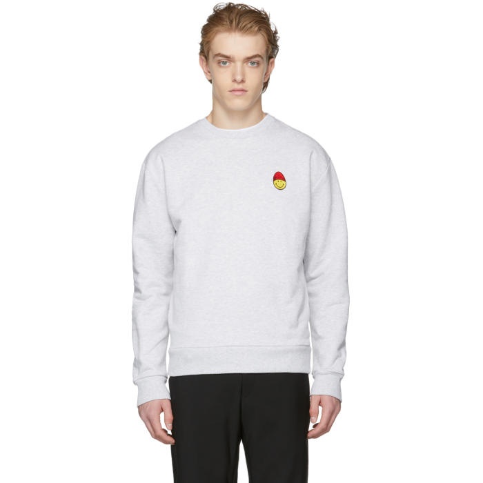 AMI Alexandre Mattiussi Grey Smiley Edition Sweatshirt