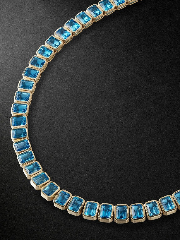 Photo: 42 Suns - 14-Karat Gold Blue Topaz Tennis Necklace