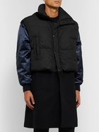 Givenchy - Panelled Quilted Shell, Satin and Wool Hooded Coat - Black