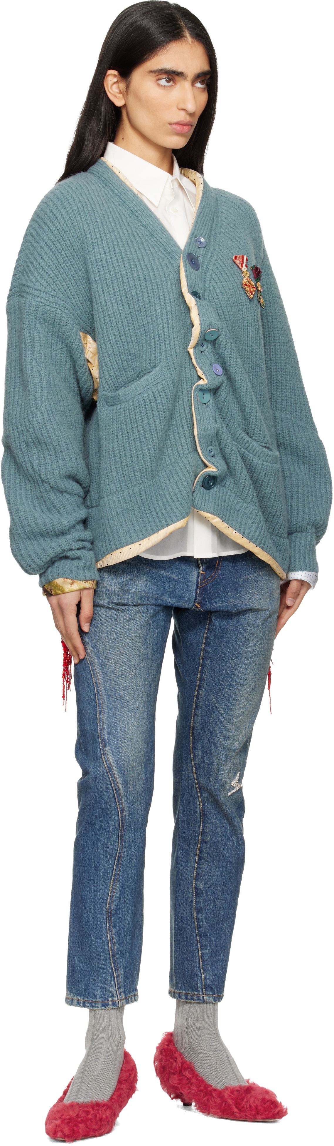 UNDERCOVER Blue Beaded Jeans