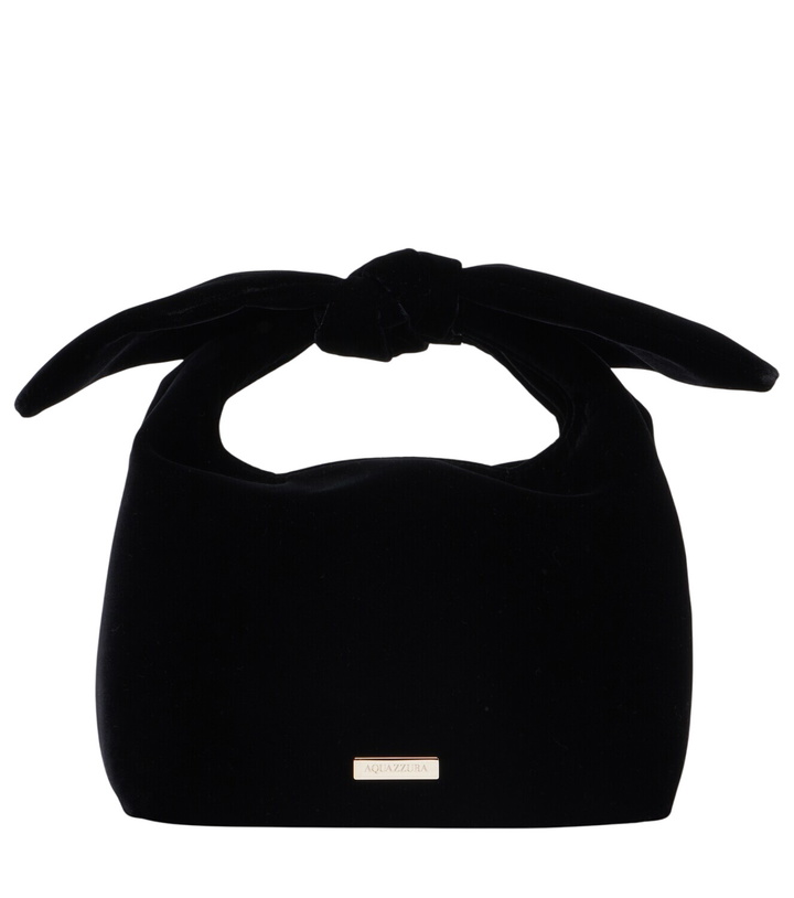 Photo: Aquazzura Bow Tie Small velvet tote bag