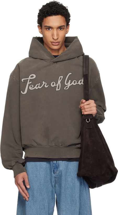 Photo: Fear of God Brown '26' Classic Half Raglan Hoodie