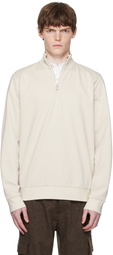 BOSS Beige Zip-Through Sweatshirt