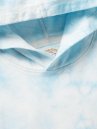 FAHERTY - Tie-Dyed Loopback Cotton-Jersey Hoodie - Blue