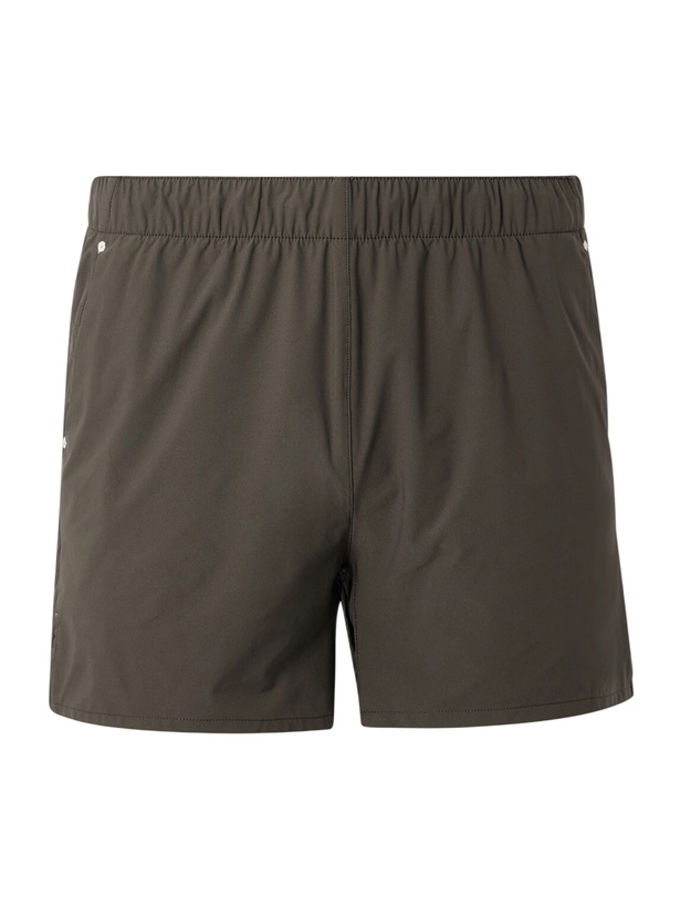 Photo: Portal - Marka Liner 5" Mesh-Trimmed Recycled-Shell Running Shorts - Green
