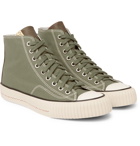 visvim - Skagway Leather-Trimmed Canvas High-Top Sneakers - Men - Green