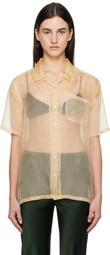 Silk Laundry Beige Organza Camp Shirt